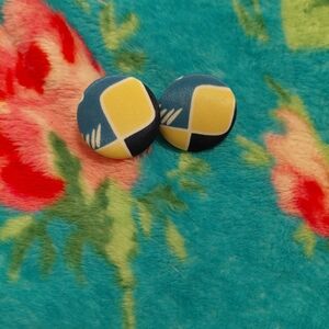 Geometric Button Earrings